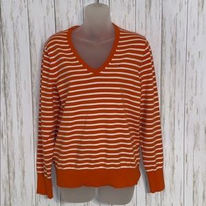 Size L Tommy Hilfiger Orange Stripe Sweater